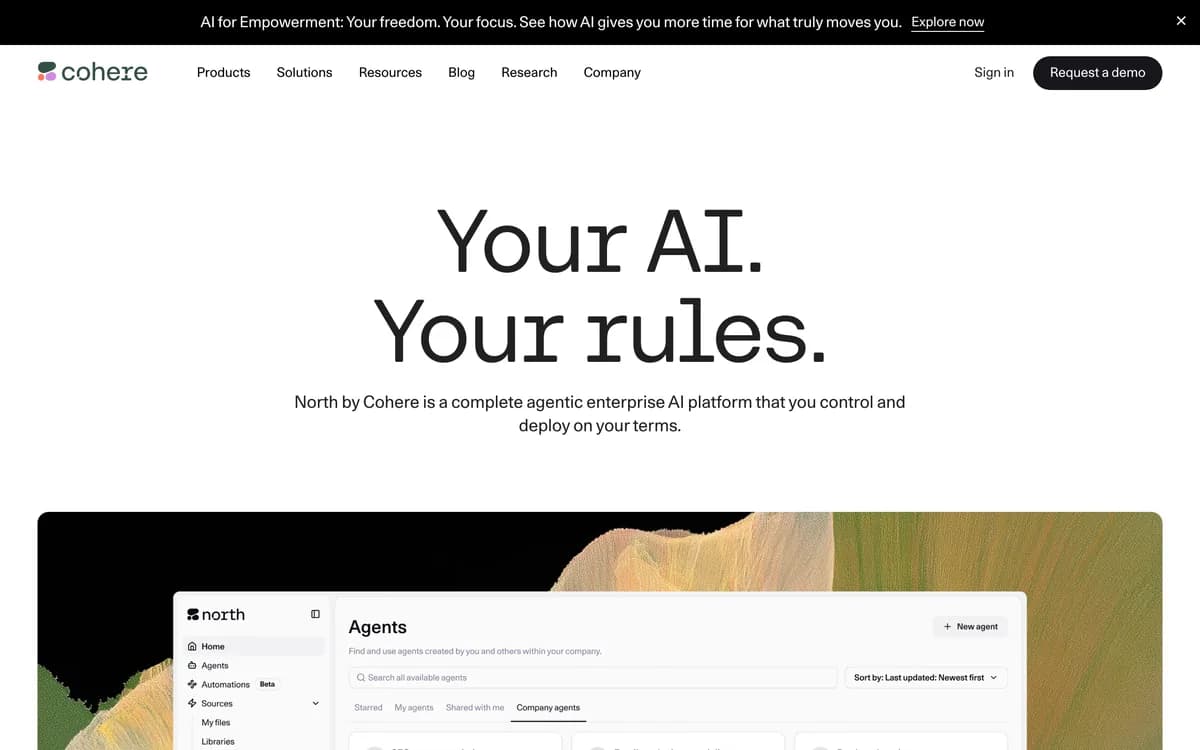 The Cohere homepage